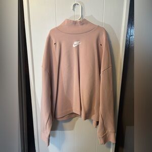 Nike Light Pink Tech Fleece Turtleneck Sweatshirt Women’s Medium
